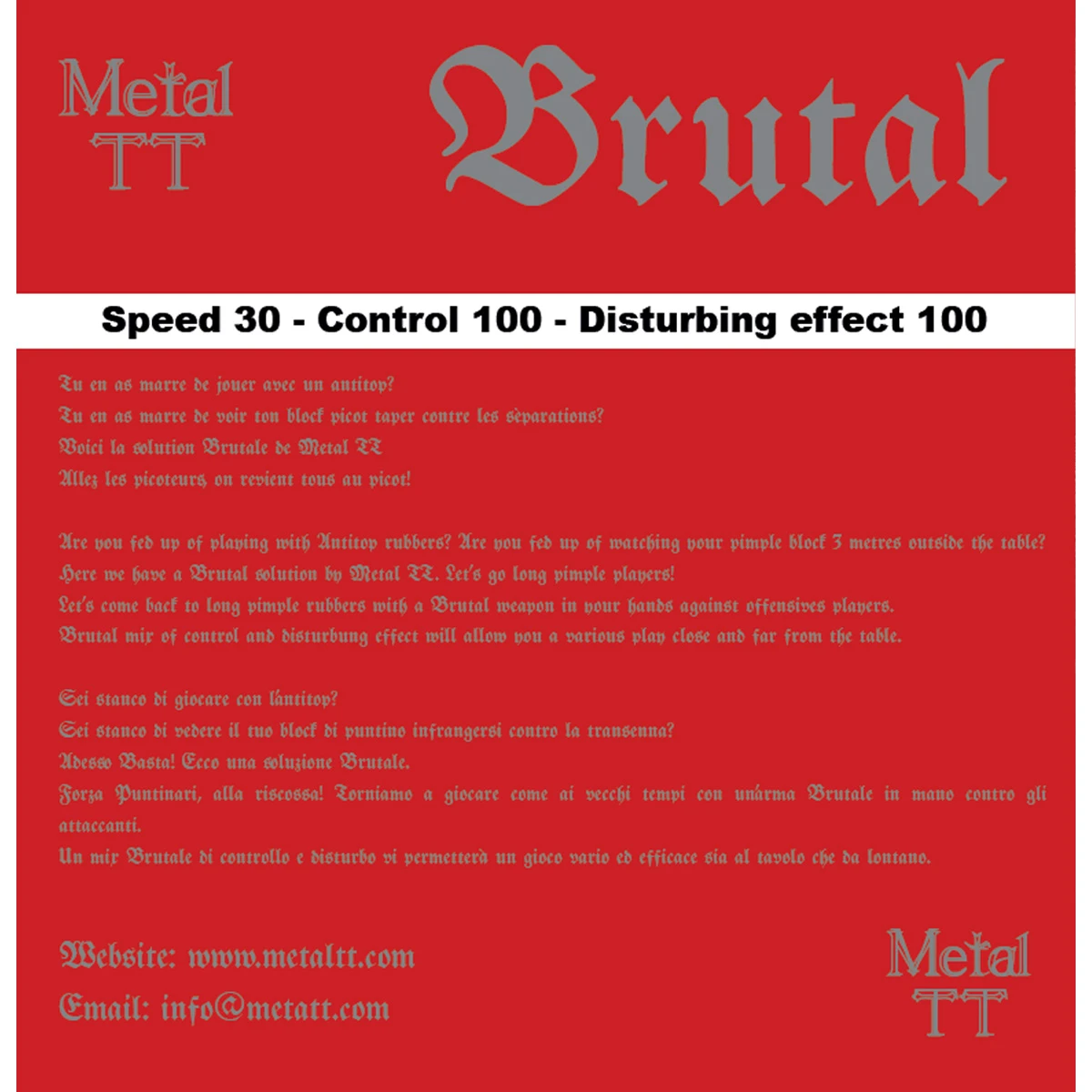 Metal TT Belag Brutal Schwarz OX – Bild 2