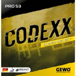 GEWO Belag Codexx Pro 53 SuperSelect Schwarz 2,0 Mm