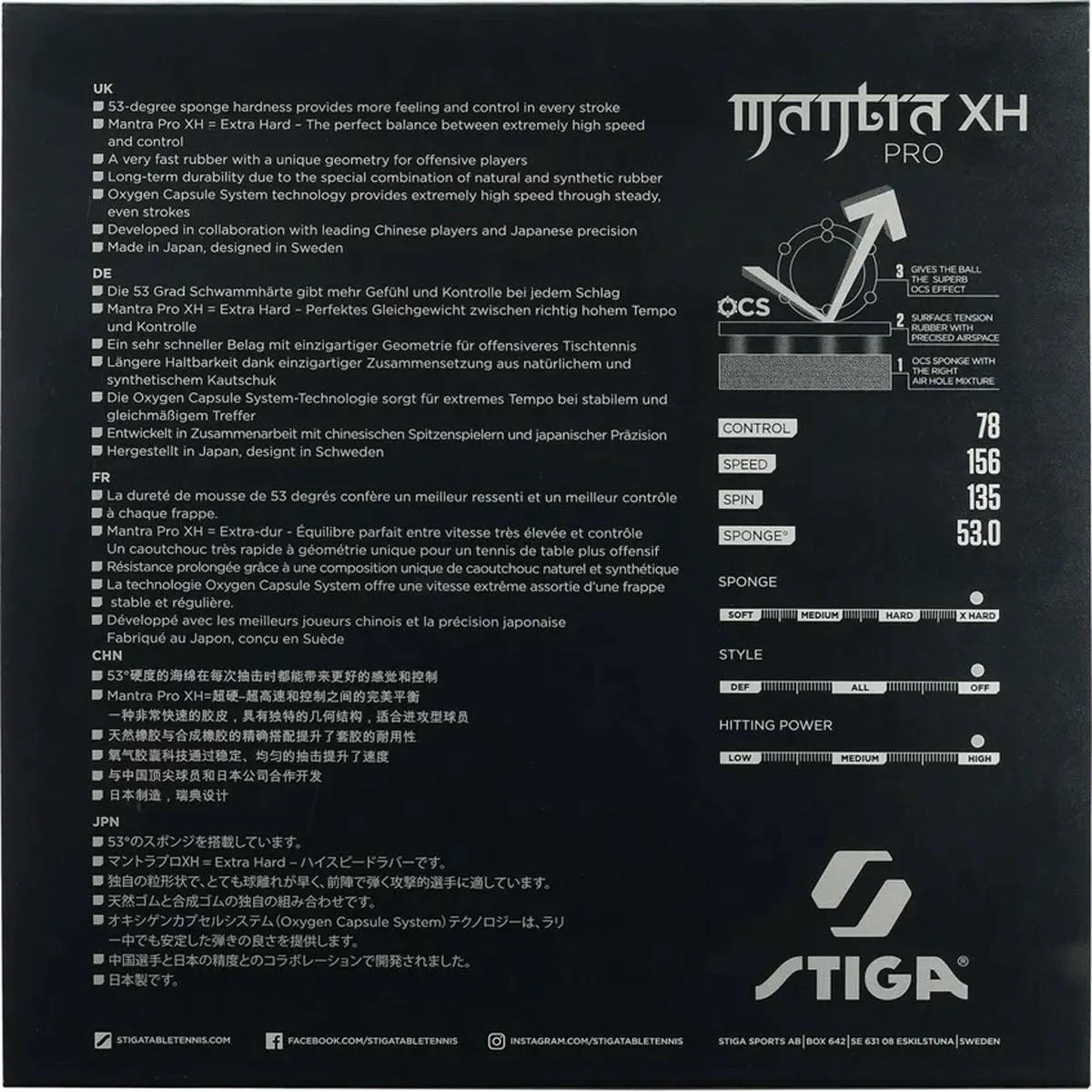 STIGA Belag Mantra Pro XH Schwarz 2,1 Mm – Bild 3