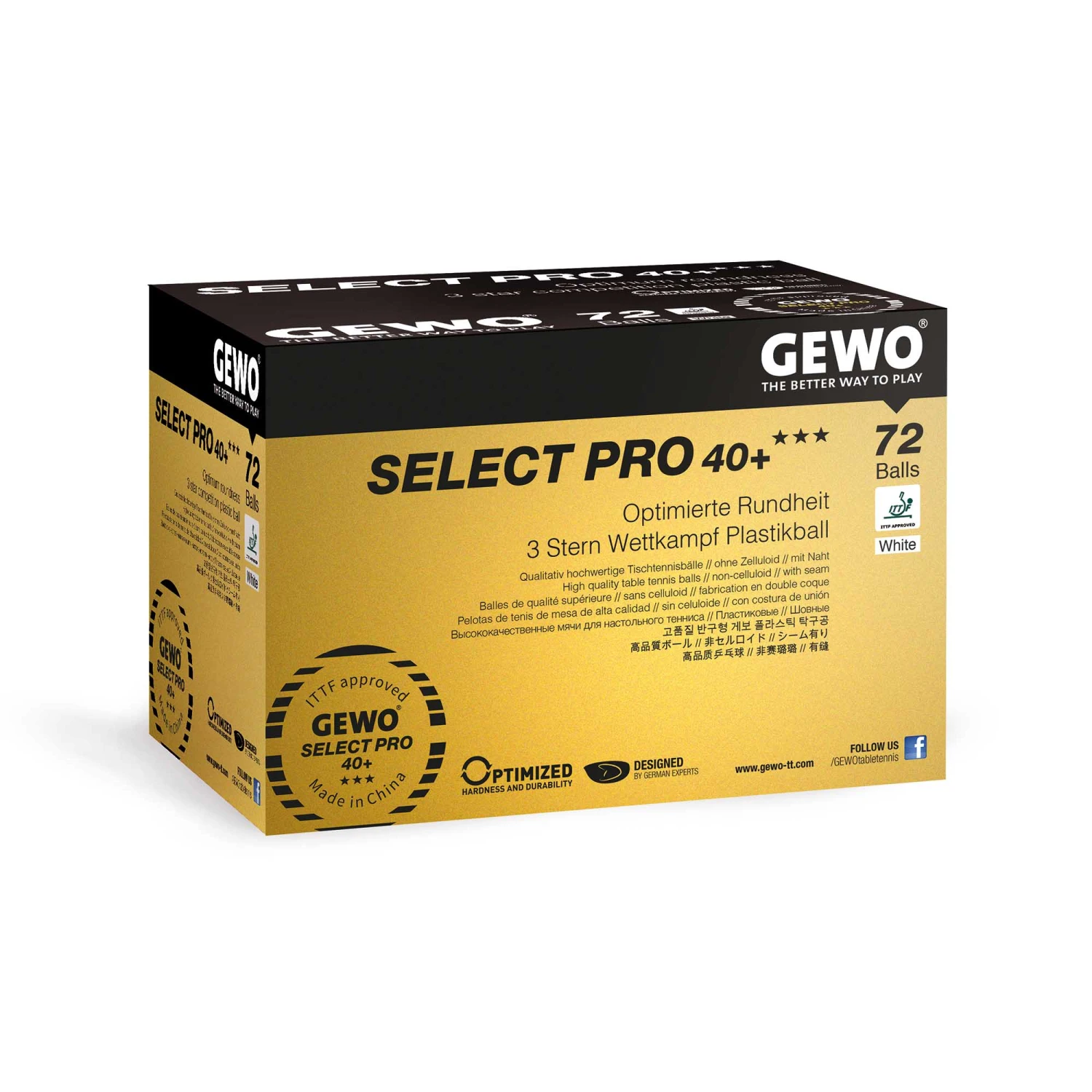 GEWO Ball Select Pro 40+ *** 72er Weiß